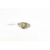 Ring Silver 925 Sterling Women's Yellow Zircon Stones Marcasite Cocktail A522